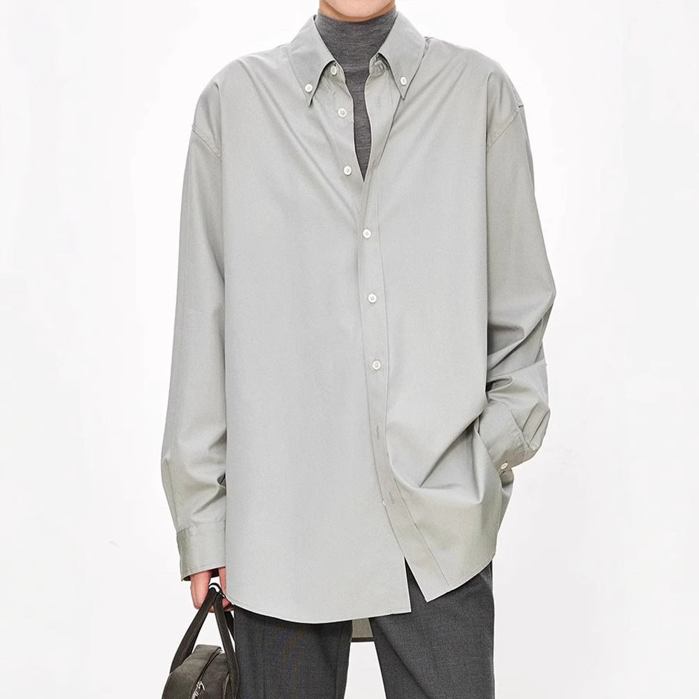 Damen Oversized Bluse Klassische Knöpfe Elegantes Design