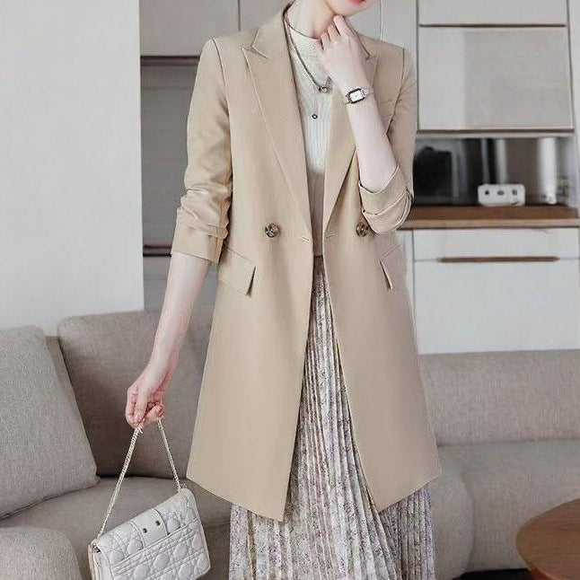 Damen Langblazer Doppelter Knopfleiste Eveloria