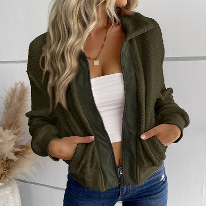 Damen Freizeitjacke Teddyfell Weich Elastisch Eveloria