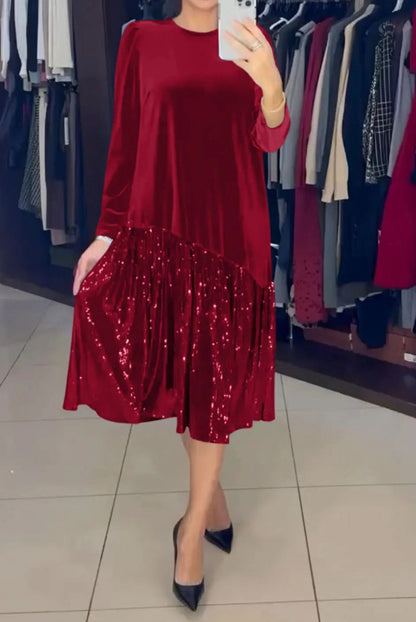 Eveloria Damen Partykleid mit Funkelrock Weiches Oberteil