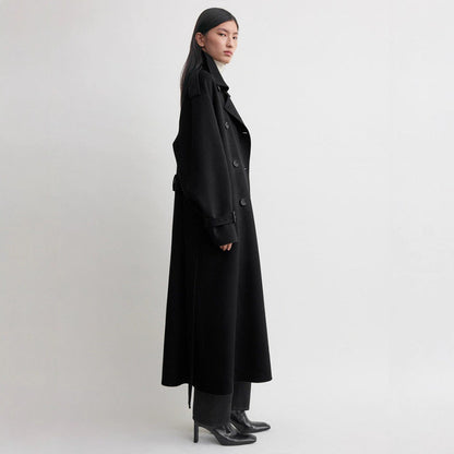 Damen Überlanger Trenchcoat aus Wolle Eveloria