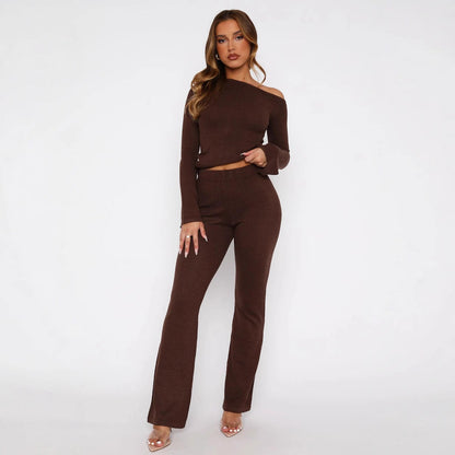 Damen Lounge-Set Asymmetrisch Weite Beine Eveloria