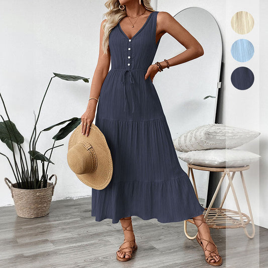 Damen Maxikleid Elastisch Rüschendetails Schwarz Eveloria - Eveloria