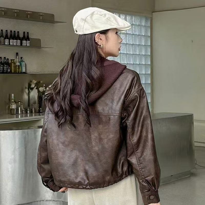 Damen Kunstlederjacke Lässig Eveloria