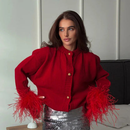 Damen Strickjacke mit ausgefallenen Ärmeln Eveloria - Eveloria