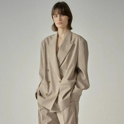 Damen Blazer Oversized Doppelter Knopf Eveloria
