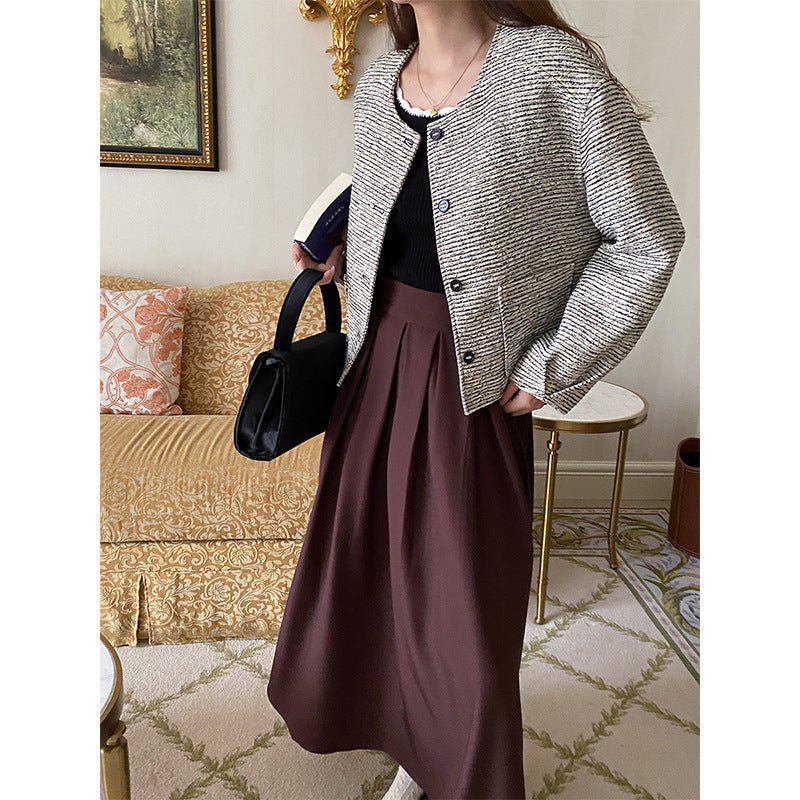 Damen Jacke Eveloria Feine Textur Knöpfe
