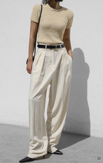 Damen Anzughose Weit Elegant Hochtailliert Eveloria