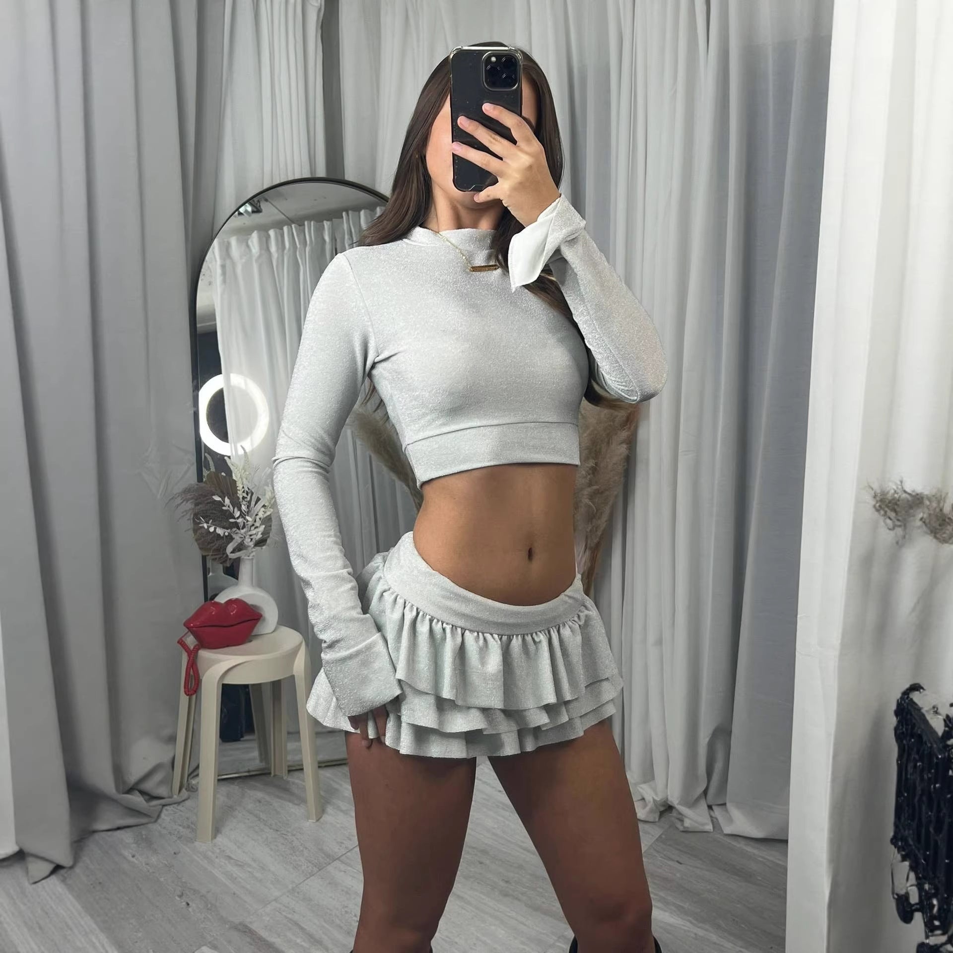 Damen Crop- und Mini-Rock Set Eveloria - Eveloria