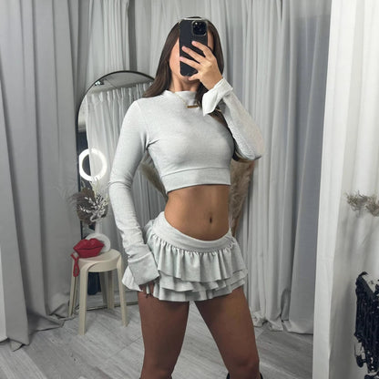 Damen Crop- und Mini-Rock Set Eveloria - Eveloria
