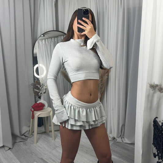 Damen Crop- und Mini-Rock Set Eveloria - Eveloria