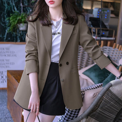 Damen Blazer Klassischer Schnitt Doppelter Knopfleiste Eveloria