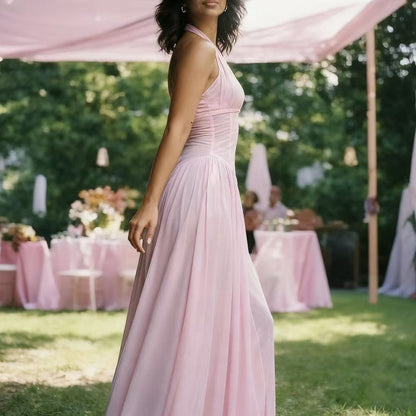 Damen Maxikleid Trägerlos Elegant Schmal