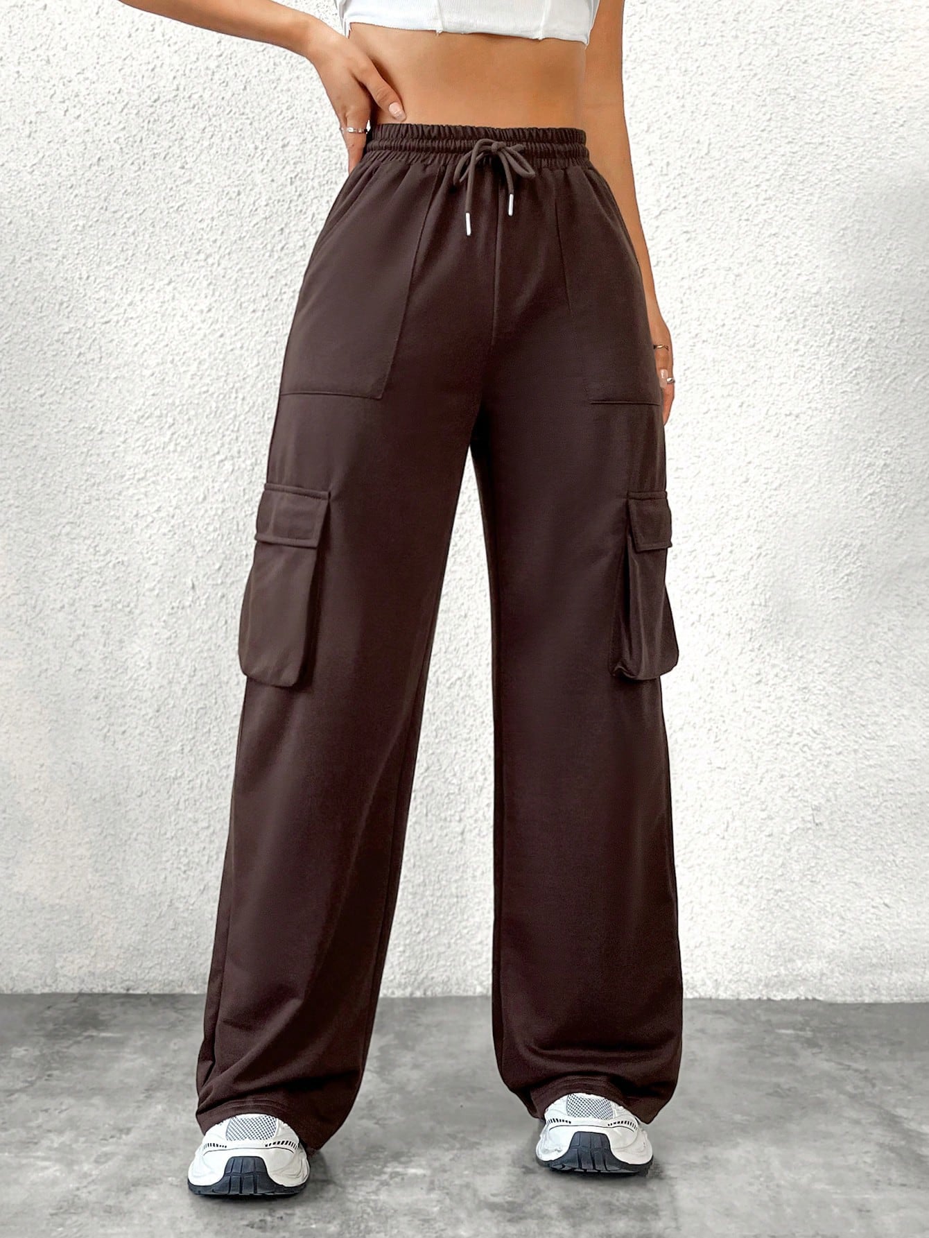 Damen Cargo-Hose Lässiger Freizeitschnitt Praktische Taschen