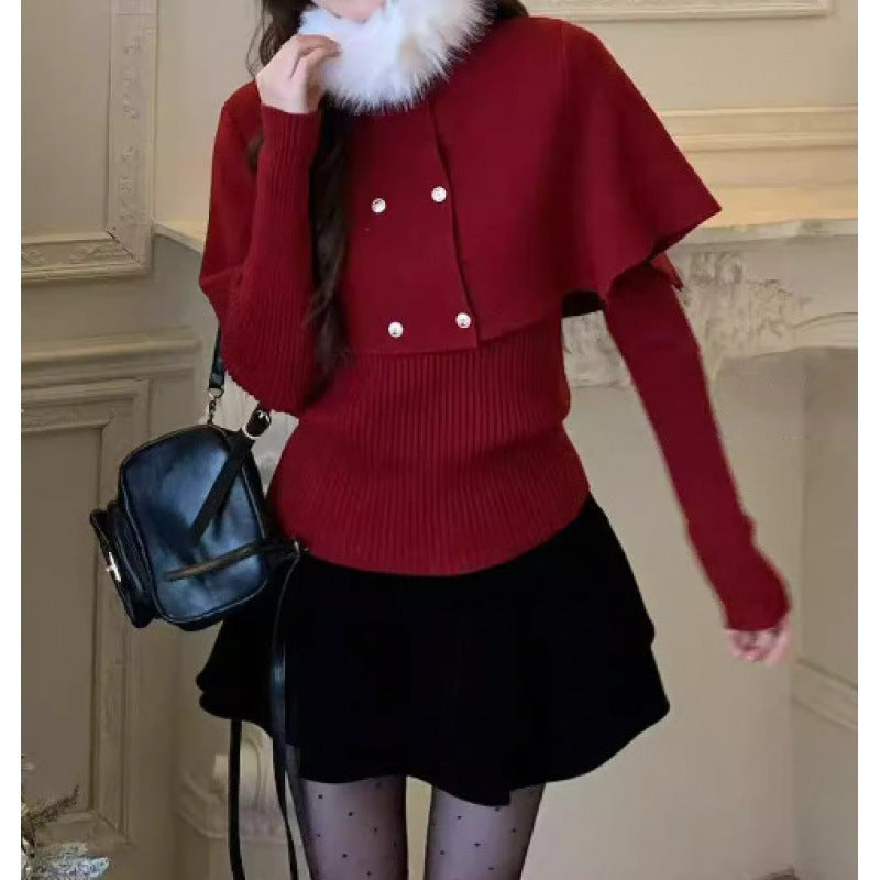 Damen Kurzmantel Abnehmbarer Pelzkragen Elegantes Design