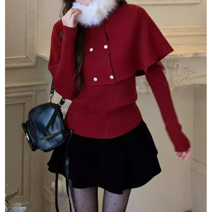 Damen Kurzmantel Abnehmbarer Pelzkragen Elegantes Design