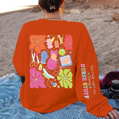 Damen Sweatshirt Bunt Grafikdesign Baumwolle Eveloria