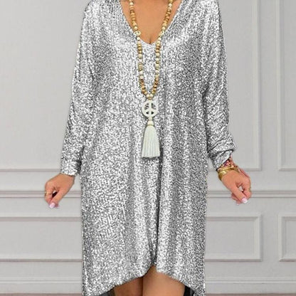 Damen Kaftan-Kleid Glitzernd Lässiger Schnitt Eveloria