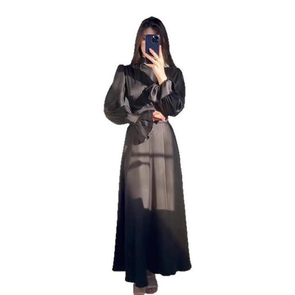 Damen Maxikleid Weite Ärmel Raffinierter Schnitt Eveloria