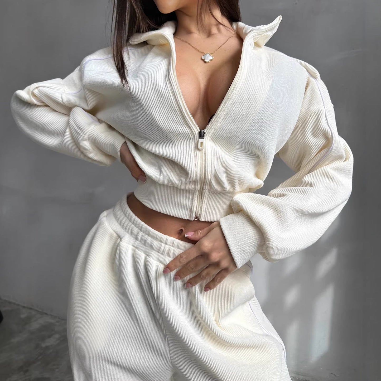 Damen Loungewear-Set Kapuze Weite Passform Eveloria