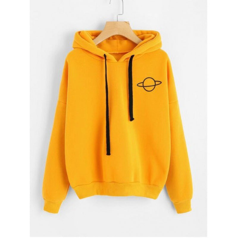 Damen Kapuzenpullover Kängurutasche Planeten-Design Eveloria