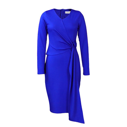 Damen Wickelkleid Elegante Drapierung Taillengürtel Eveloria