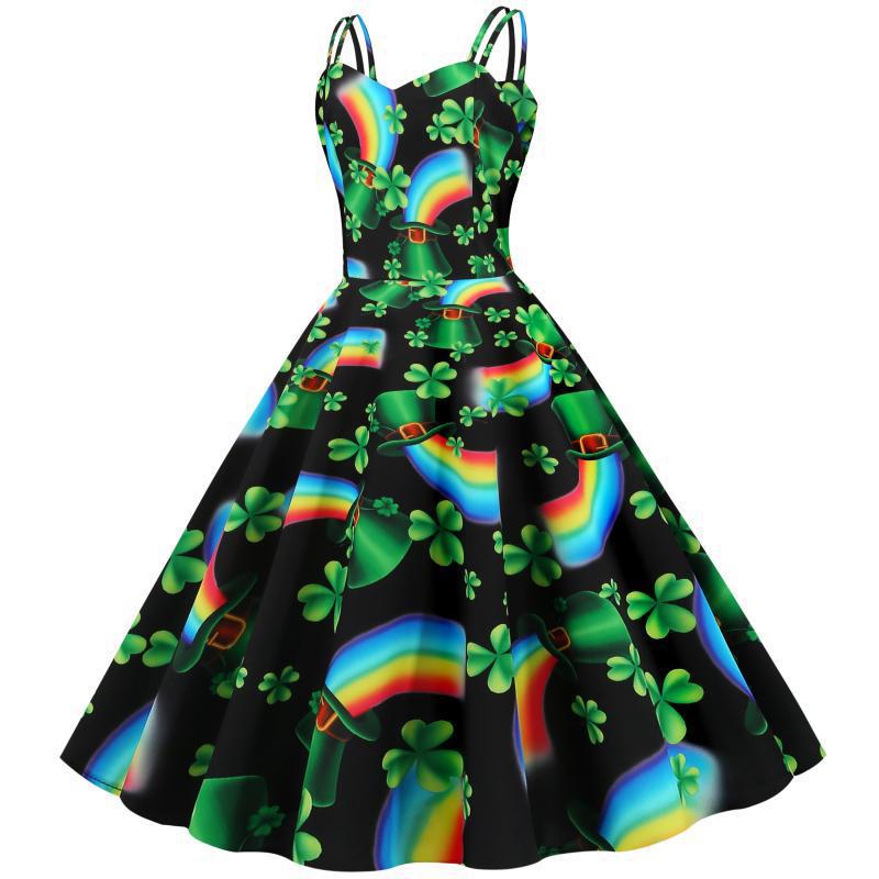 Damen A-Linien Kleid Leuchtendes Motiv Eveloria