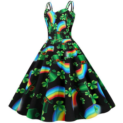 Damen A-Linien Kleid Leuchtendes Motiv Eveloria
