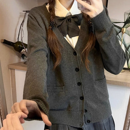 Damen Cardigan Großkragen Schleifen Detail