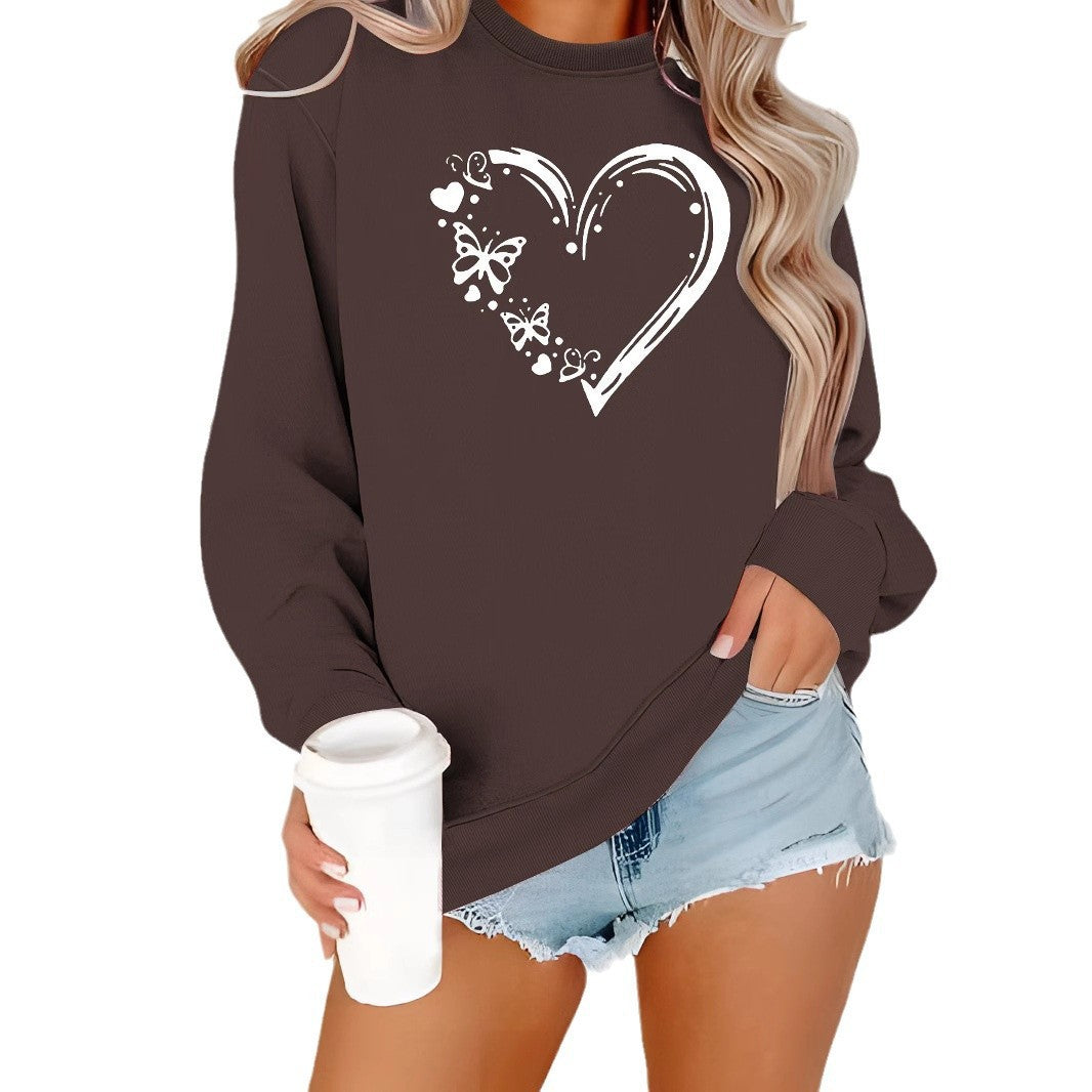 Damen Sweatshirt Herz Schmetterling Design Eveloria
