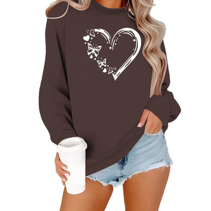 Damen Sweatshirt Herz Schmetterling Design Eveloria