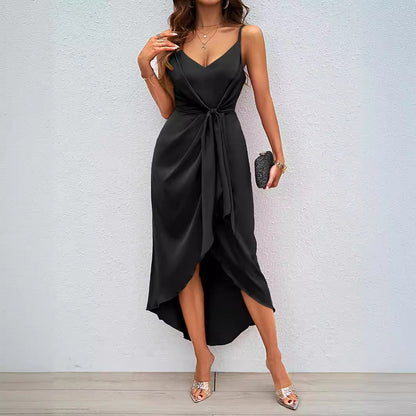 Damen Wickelkleid V-Ausschnitt Asymmetrisch Eveloria
