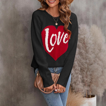 Damen Strickpullover Herz-Design Eveloria