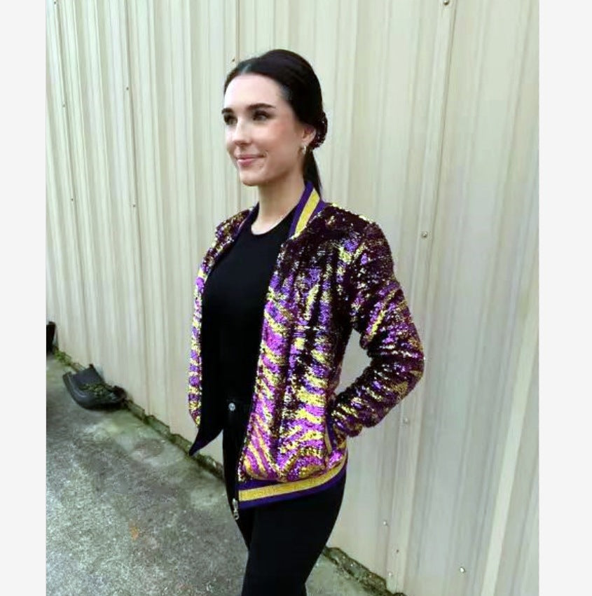 Damen Glitzerjacke Multicolore Pailletten Eveloria