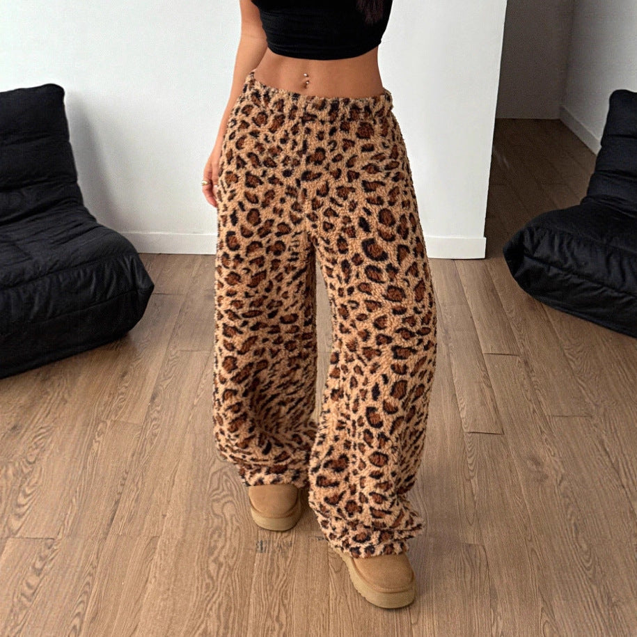 Damen Leoprint-Hosen Lässig Eveloria