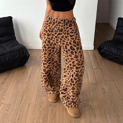 Damen Leoprint-Hosen Lässig Eveloria