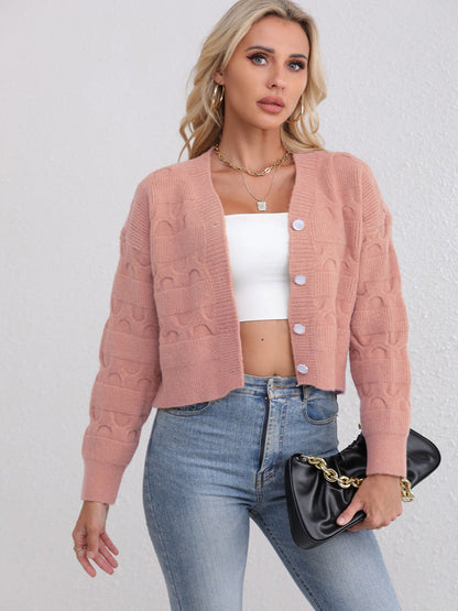 Damen Grobstrickjacke Eveloria Komfortschnitt Einzigartiges Muster