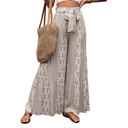Damen Palazzo-Hose Floralmuster Elastisch Eveloria