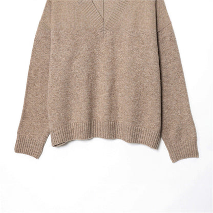 Damen Pullover V-Ausschnitt Weichwolle Eveloria