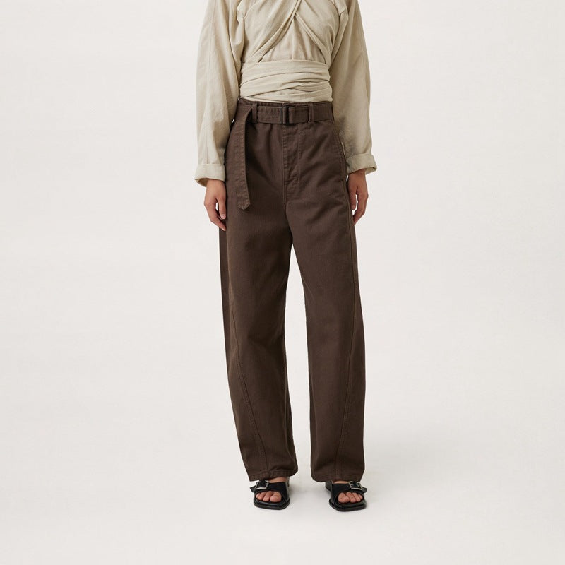 Damen High-Waist-Hose mit Gürtel Eveloria