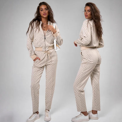 Damen Sportliches Loungewear-Set Kapuzenjacke Jogginghosen Eveloria - Eveloria
