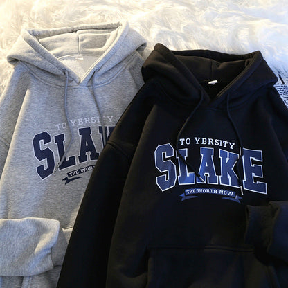 Damen Hoodie Kapuze Lässig Grau Eveloria