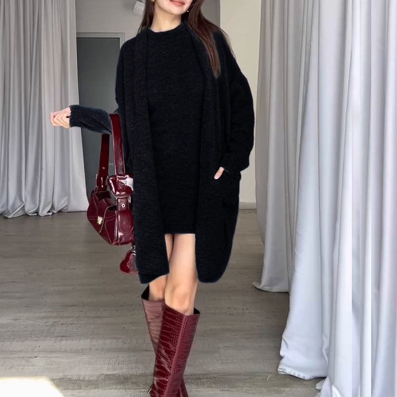 Damen Strickmantel Oversized mit Taschen Eveloria