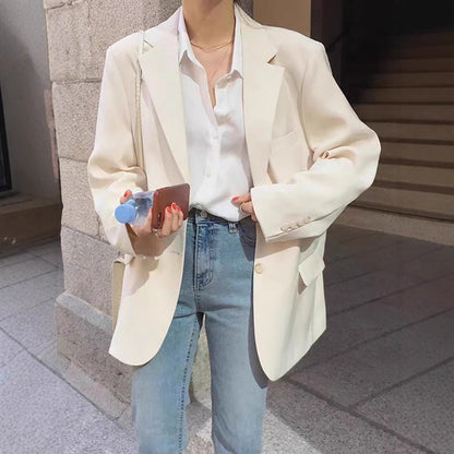 Damen Oversized Blazer Lässiger Schnitt Eveloria
