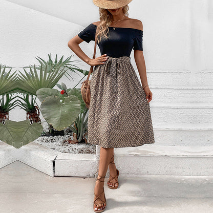 Damen Wickelkleid Tailliert A-Linie Eveloria