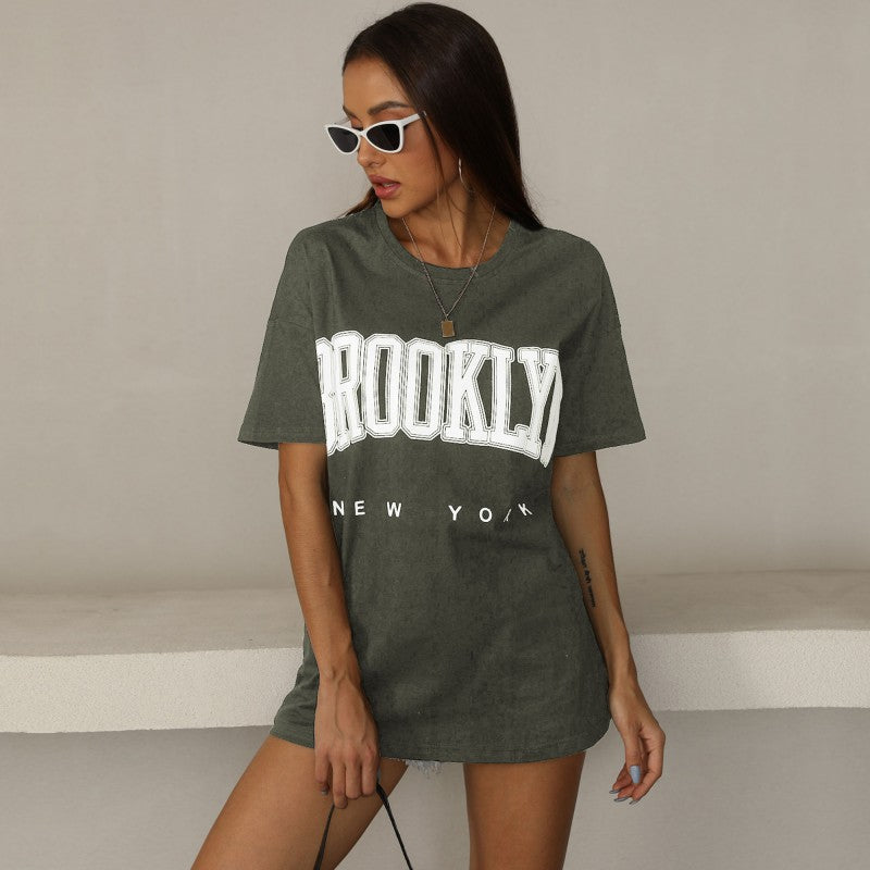 Damen Oversized T-Shirt Brooklyn-Print Eveloria - Eveloria