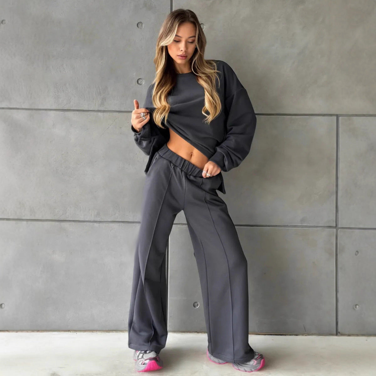 Damen Sweatanzug Elegant Weit Modisch Eveloria