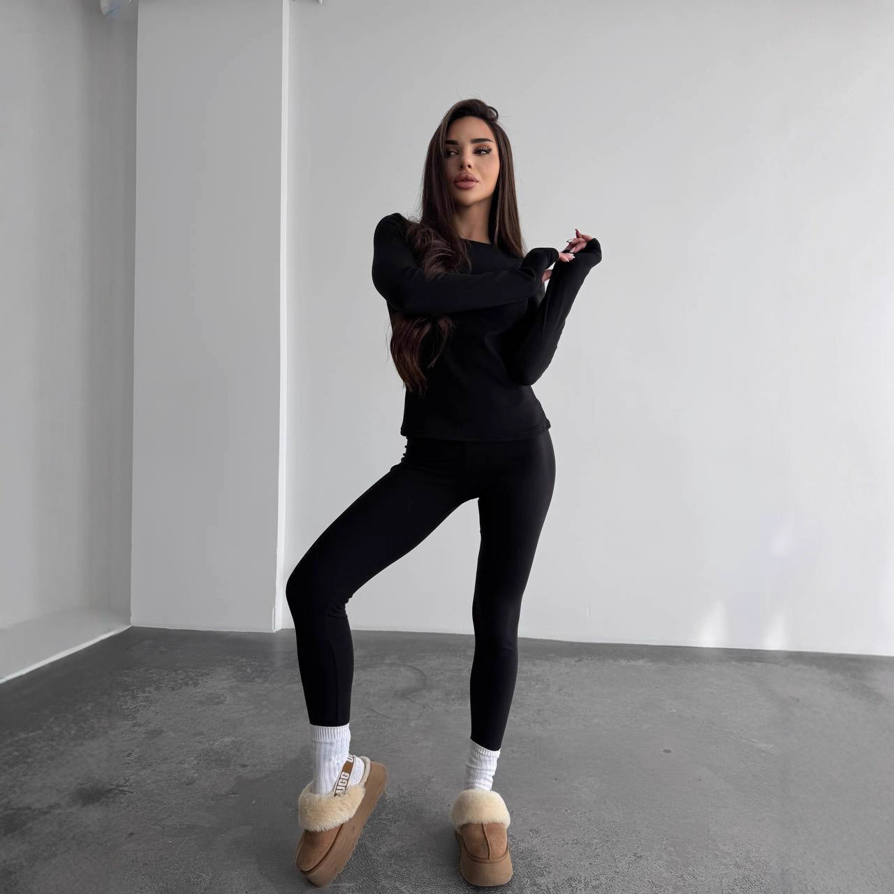 Damen Fitness-Loungewear-Set Körperbetont Eveloria