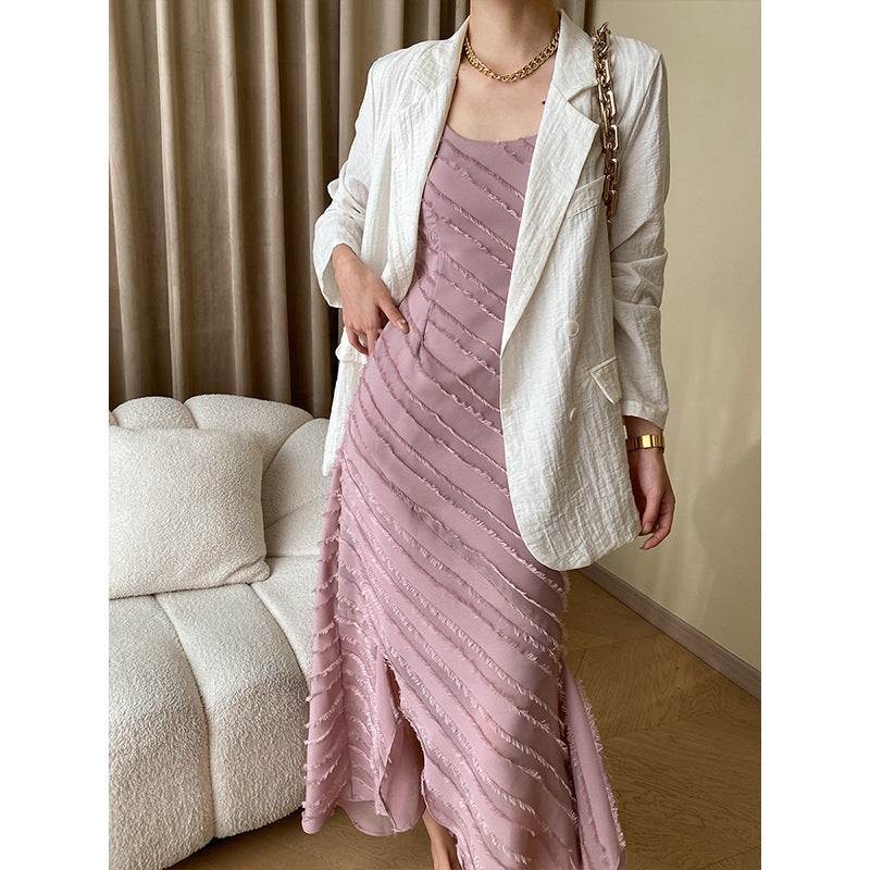 Damen Blazer Strukturiertes Gewebe Eveloria Elegant