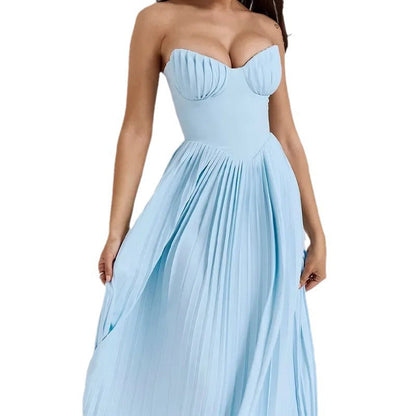 Damen Abendkleid Plissiert Eveloria Eleganz